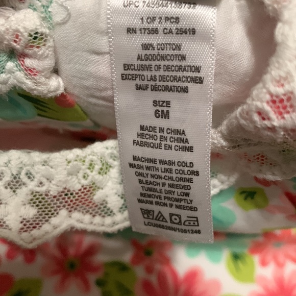 “Little Me” Super Cute Baby Girl’s Floral Lace Accents Sleeveless Dress - Picture 4 of 4